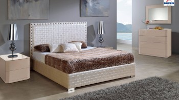 Made in Spain Leather Contemporary Platform Bedroom Sets with Extra Storage