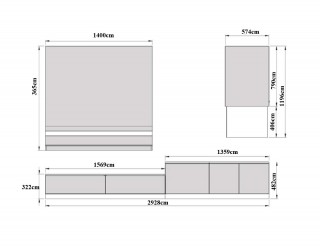 Exquisite White with Light Beige Wall Unit