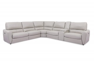 Luxurious Italian Leather Sectional Sofa with Pillows