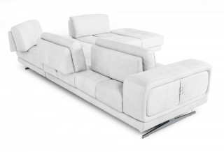 Elegant Tufted Full Leather Corner Couch