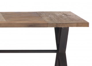 Contemporary Trestle Legs Dining Table with Intricate Top