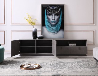 Modern Grey Crackle TV Stand