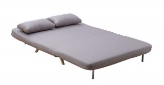 Unique Taupe Microfiber Sofa Sleeper with Lunge and Bed Features