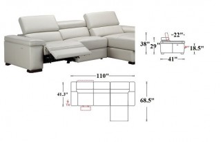 Exquisite Full Leather Sectional with Chaise