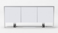 Elite White High Gloss and Stainless Steel Buffet Elite White High Gloss and Stainless Steel Buffet