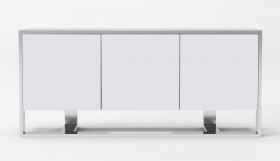 Elite White High Gloss and Stainless Steel Buffet