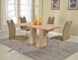 Pedestal Base Light Oak Dining Table