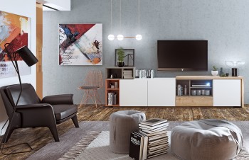 Modern Multi-Color Entertainment Center Modern Multi-Color Entertainment Center