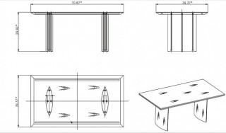 Dining Table in Matte Light Oak Finish