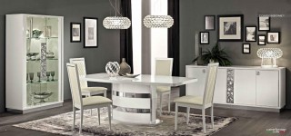 Two Door Curio in White Lacquer for Modern Dining