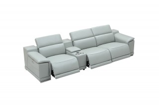 Contemporary Stylish Leather 3Pc Sofa Set with Chrome Legs