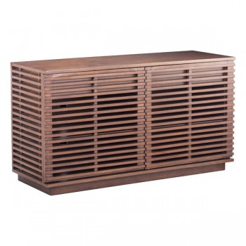 Linea Contemporary Walnut Credenza with Storage Doors and Drawers Linea Contemporary Walnut Credenza with Storage Doors and Drawers