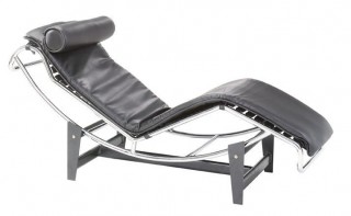 Leatherette Corbusier Chaise with Adjustable Tilt