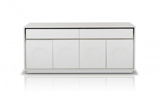 Four Door Contemporary White Crocodile Lacquer Buffet