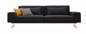 Contemporary Style Spacious Sofa Bed in Charcoal Grey Fabric