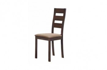 Wood Dining Chair with Fabric Cushion and Back Cut Outs
