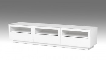 Contemporary White TV Stand with White Tempered Glass Contemporary White TV Stand with White Tempered Glass