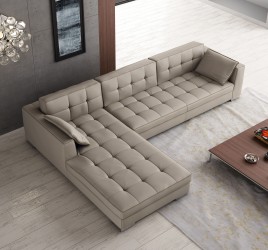 Luxury Tufted Designer All Leather Sectional