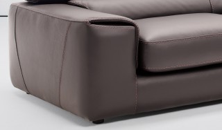 Graceful Full Leather Sectional with Chaise