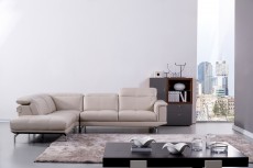 Elegant Beige Leather Sectional Sofa with Soft Appearance Elegant Beige Leather Sectional Sofa with Soft Appearance