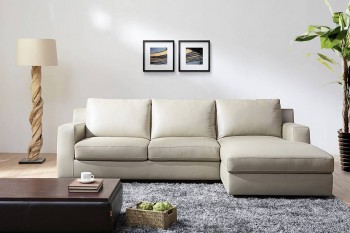 Refined Modern Leather L-shape Sectional