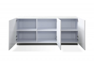 White Modern Buffet with Convex Doors