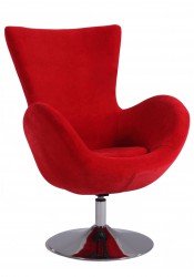 Contemporary Swivel Arm Chair Upholstered in Black or Red Velvet