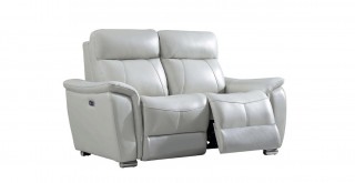 Light Grey Top-Grain Italian Leather Sofa Set