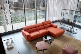 Adjustable Advanced Leather Sectional with Chaise