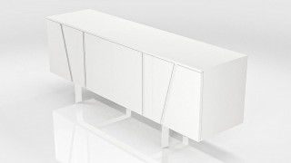 Modern White Veneer Buffet for Living Room