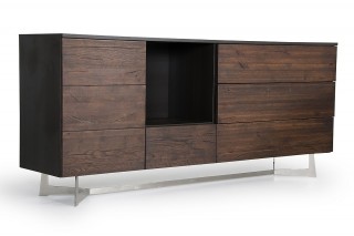 Modern 4 Doors Dark Aged Oak Buffet