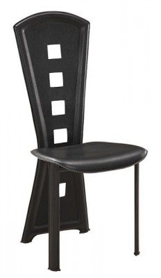 Elegant Cut-Out Back Black Dining Chairs