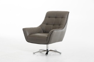 Eco-Leather Lounge Chair with Chrome Frame and Color Options