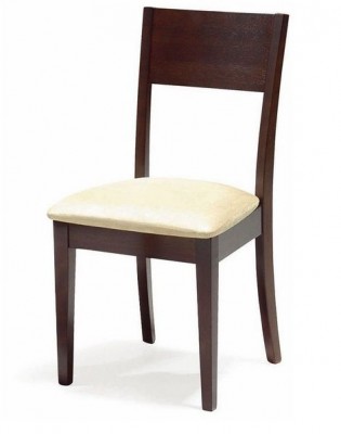 Walnut Dining Chair with Fabric Seat