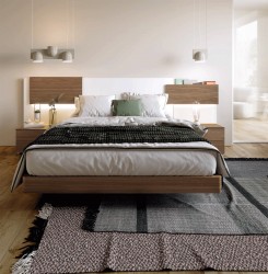 Lacquered Made in Spain Wood Luxury Platform Bed