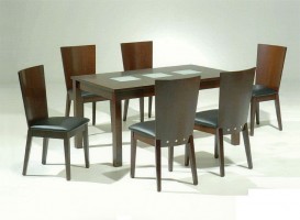 Spoleto Contemporary Dining Table w/ Unique Frosted Glass Tiles