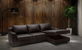 Sleeper Contemporary Sectional with Storage Under Chaise