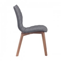 Solid Wood Dining Chair Upholstered in Graphite or Tobacco Fabric