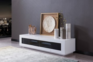 Elegant White Oak TV Unit