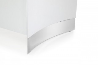 White High Gloss Buffet with Stainless Steel Base