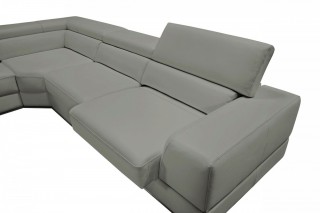 Advanced Adjustable Leather Sectional with Chaise