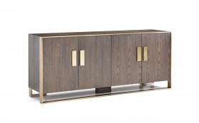 Chic Gallant Modern Oak Antique Brass Buffet