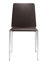 Leatherette Alex Dining Chair with Chrome Steel Tubed Legs