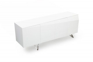 Modern White Buffet with Silver Legs
