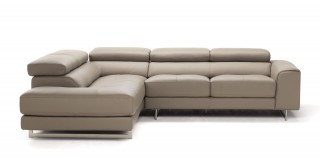 Extra Small Studio Size Brown Leather Sectional with Optional Love