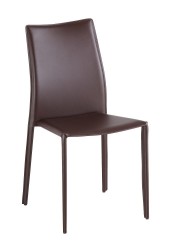 Marengo Leather Contemporary Dining Chair in Black Brown or White