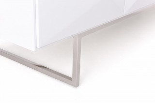 Spacious White High Gloss Buffet with Stainless Steel Legs