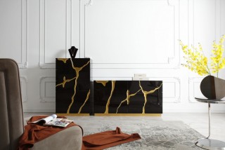 Designer Bedroom Set in High Gloss Lacquer