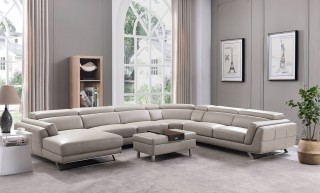 Elegant Leather Sectional with Chaise