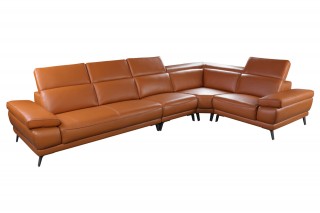 Elegant Top Grain Leather Sectional